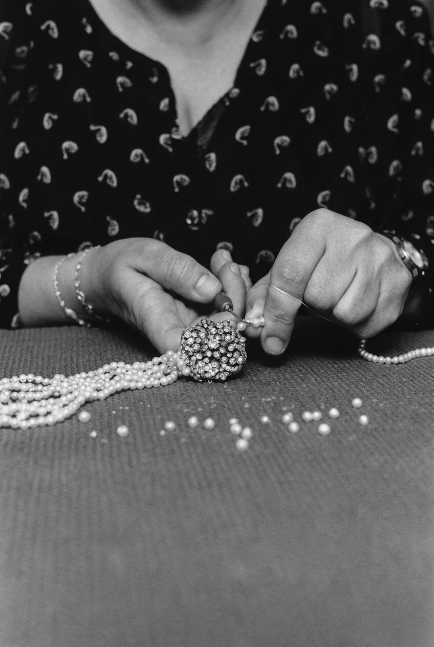 renata terjeki traditional pearl stringer antique jewelry restoration remodeling in london